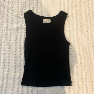 Black Ribbed Tank Top